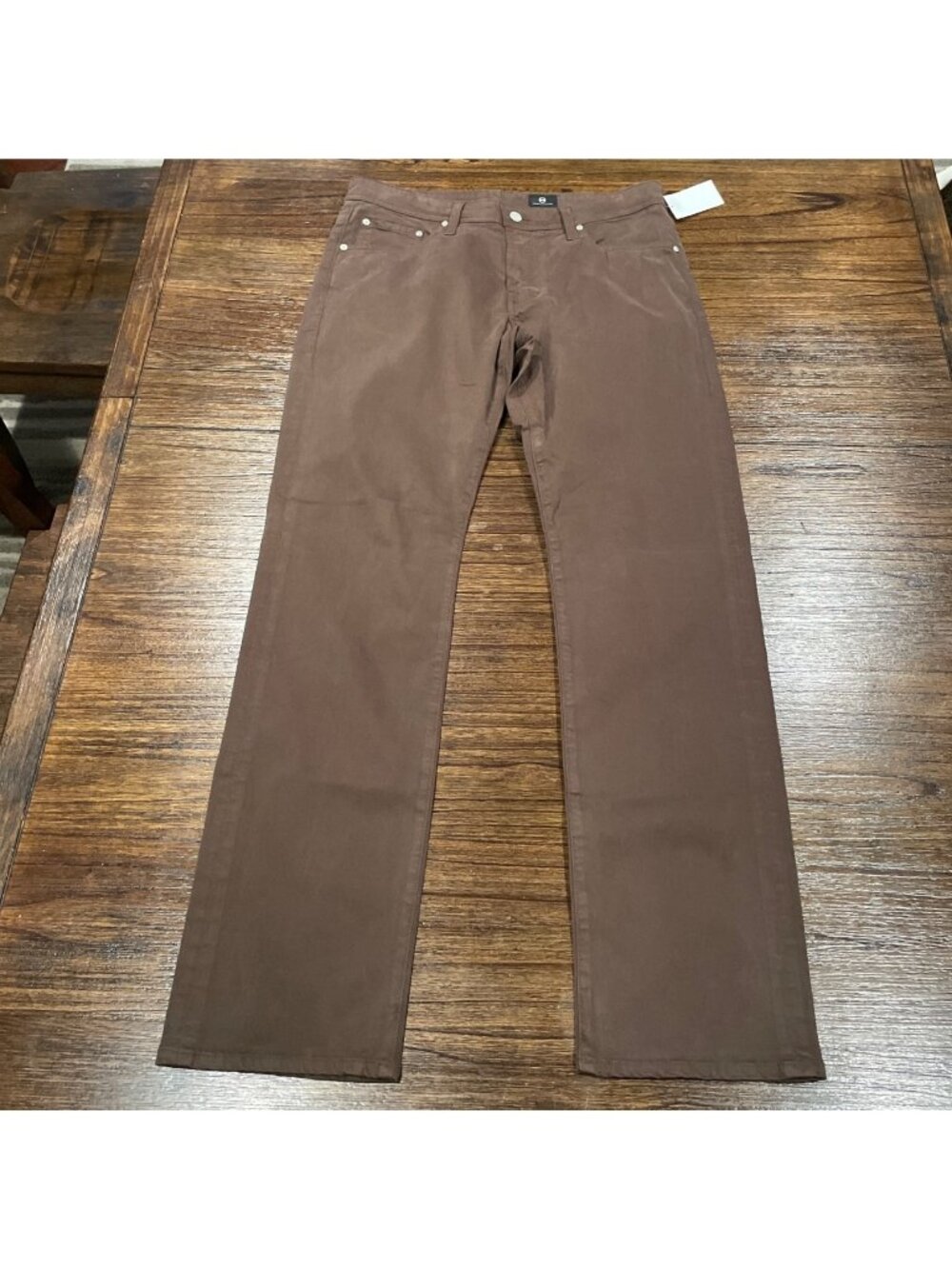 AG Graduate Tailored Pant Mens 32x32 SUD Brown Office Workwear Straight Trouser